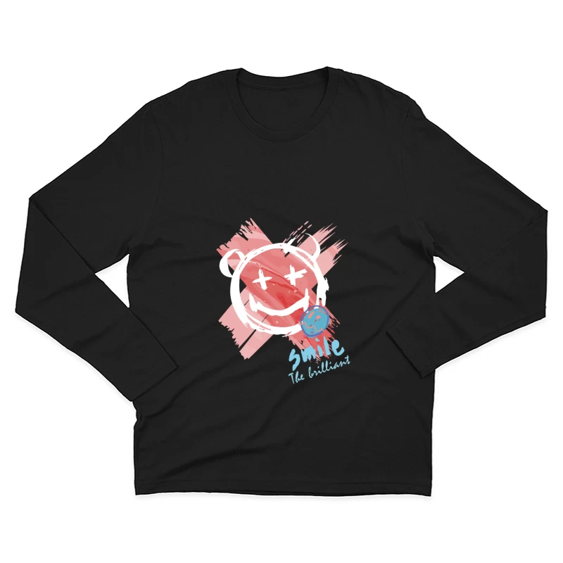 Lächelndes Bärchen Graffiti Herren Langarm T-Shirt