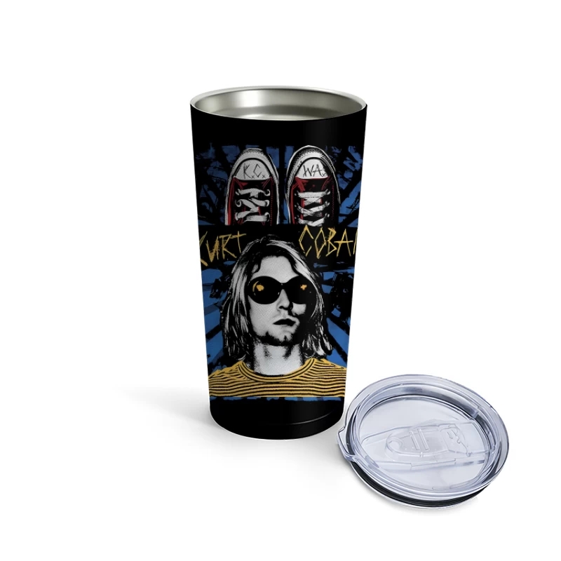 Kurt Cobain Retro Travel Mug