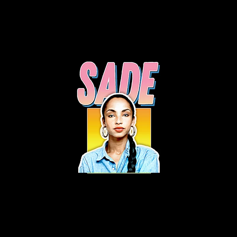 Stylized Pop Art Portrait with Pink "SADE" Text iPhone Case