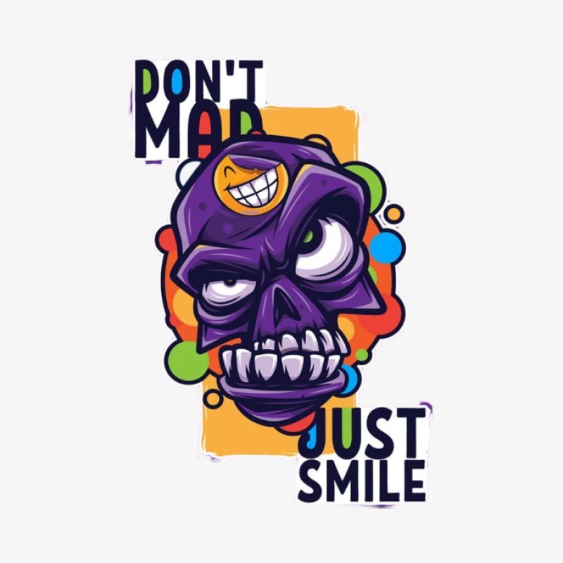 Lächelnder Totenkopf mit motivierendem Spruch Herren Langarm T-Shirt