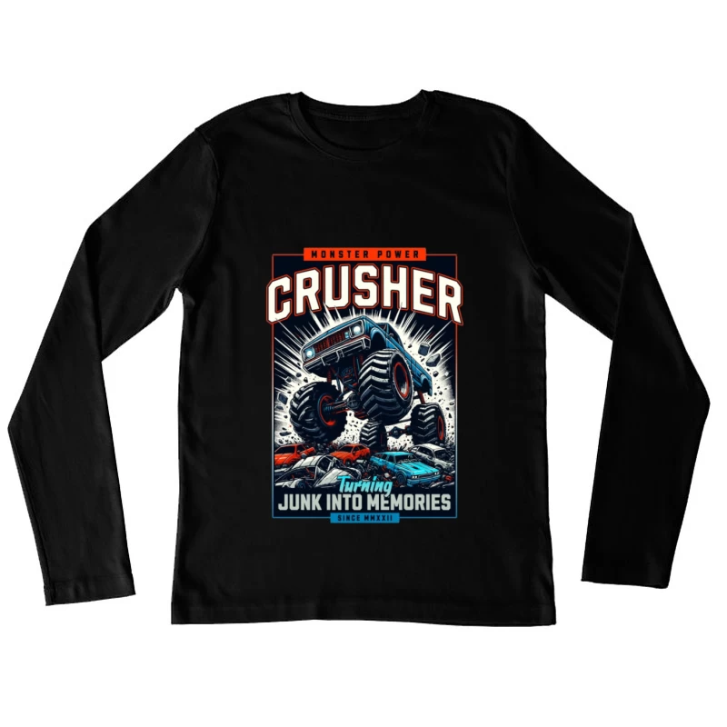 Art du Camion Monstre Écraseur Femme Manches Longues T-Shirt