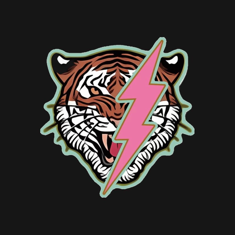 Tiger mit Blitzdesign Herren T-Shirt