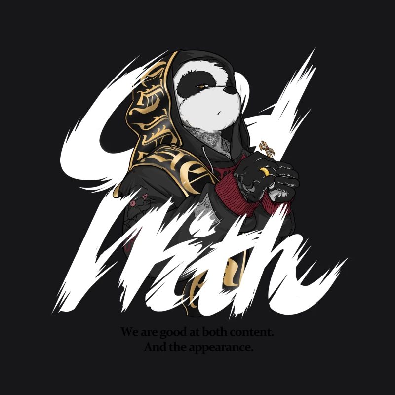 Futuristische Pandadekoration mit Kreuz Herren Pullover Hoodie