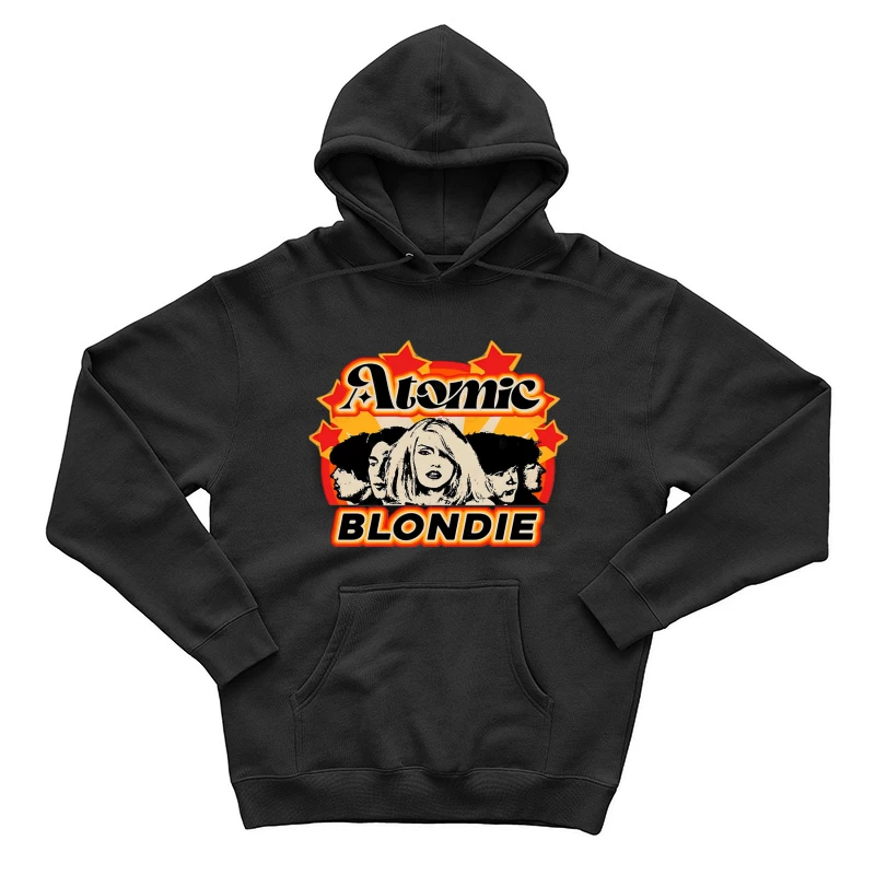 Atomic by Blondie - Retro Band Logo Design Male Pullover Hoodie