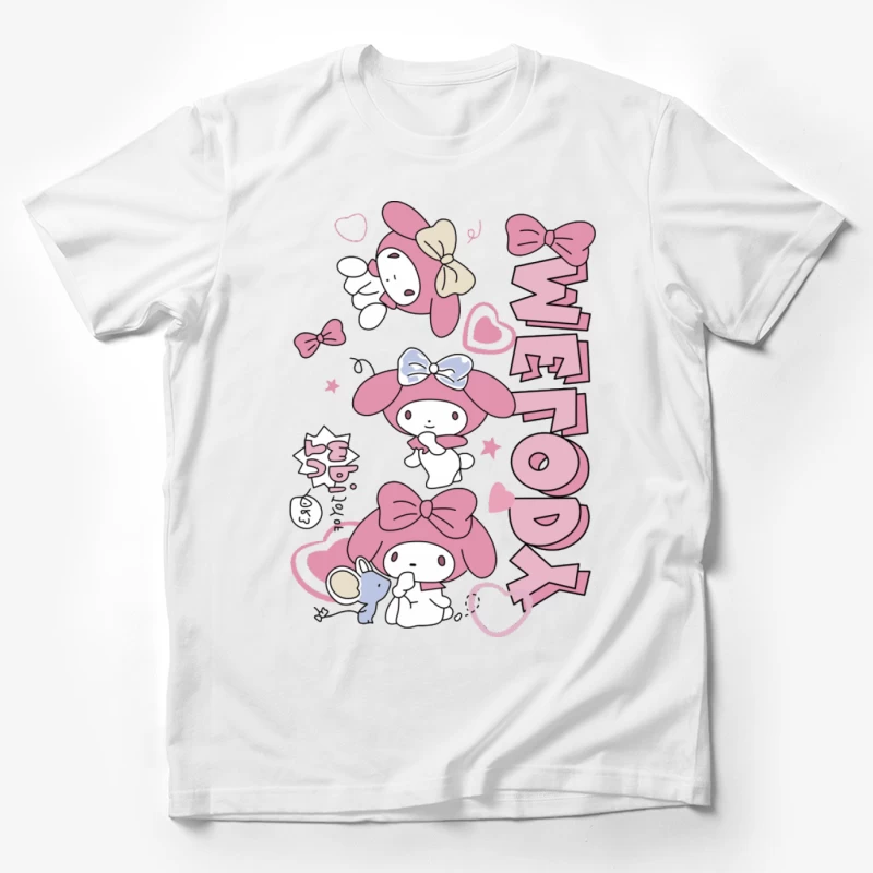 Niedliches rosa Häschen mit Schleifen Herren T-Shirt