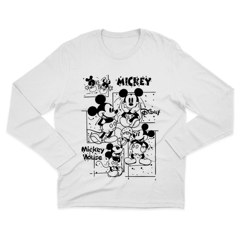 Mickey Mouse Zeichnung Herren Langarm T-Shirt