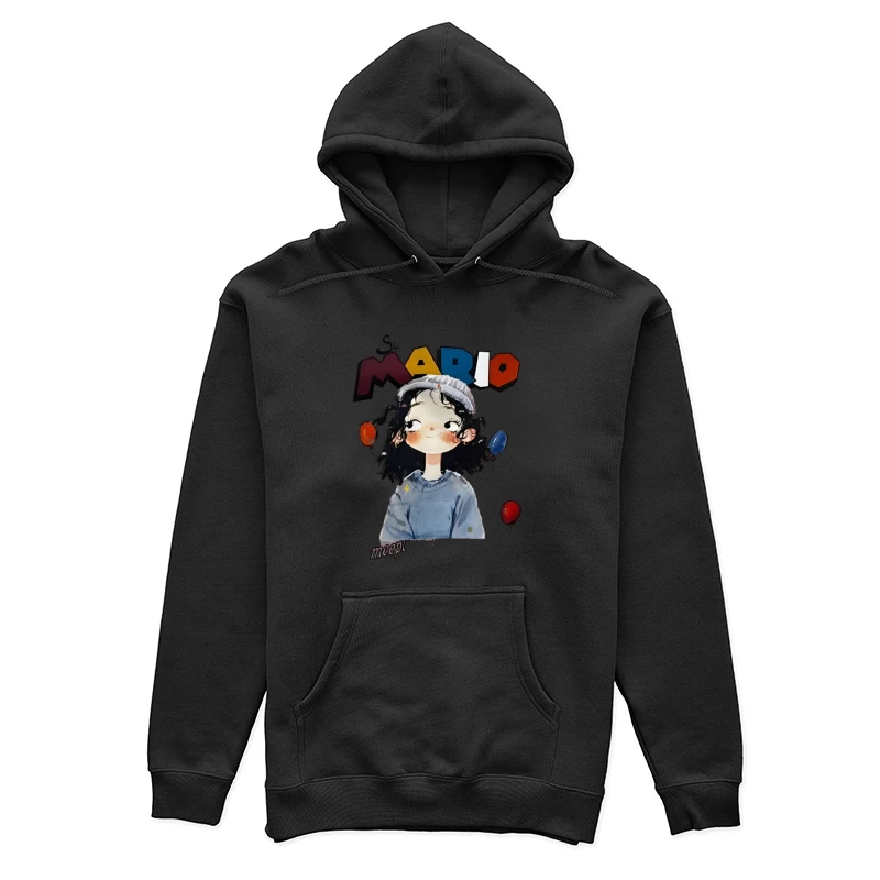 Jeune fille ludique avec bonnet et inscription Mario Femme Sweat à capuche