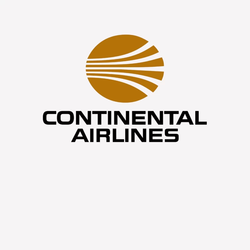 Continental Airlines Vintage Corporate Logo with Gold Globe Design Male T-Shirt