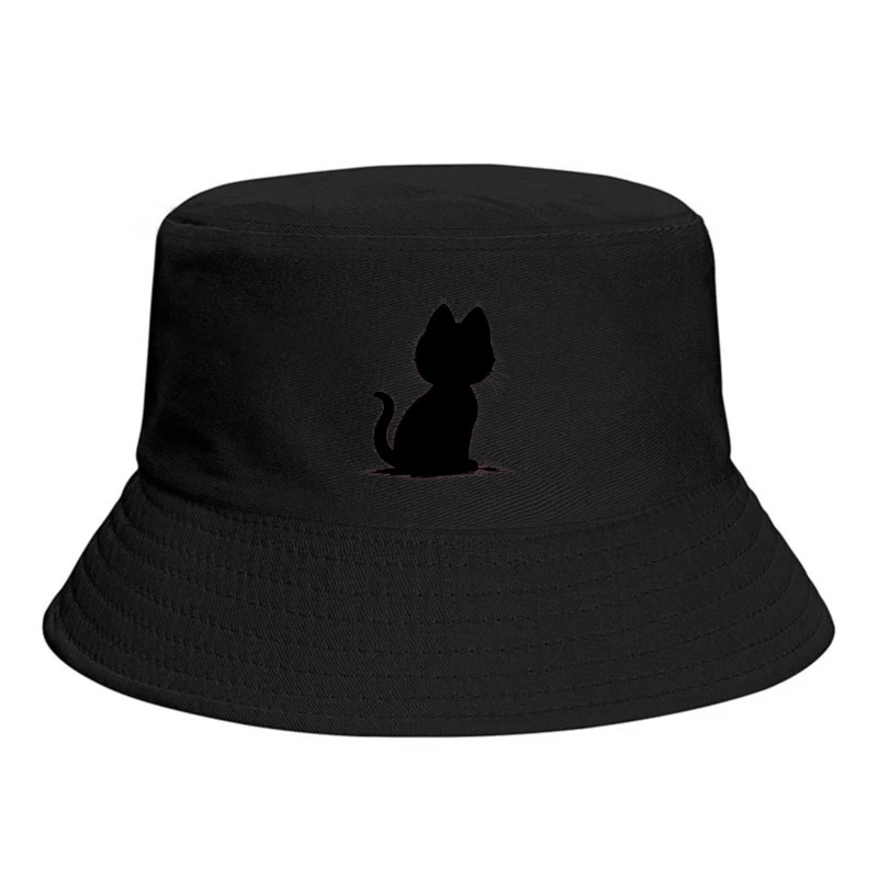 Elegant Black Cat Silhouette Bucket Hat