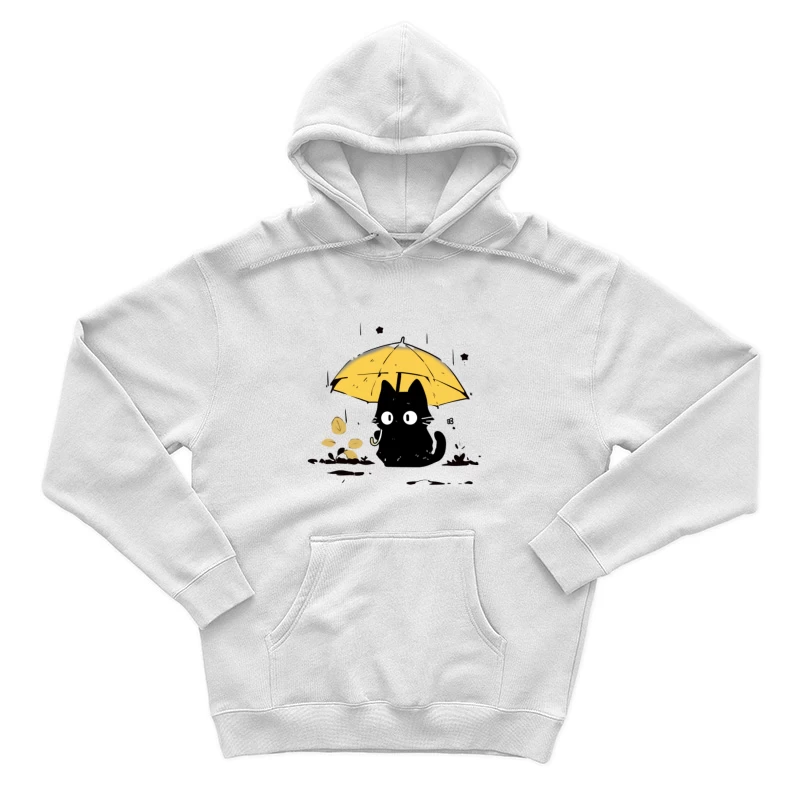 Chat noir avec un parapluie sous la pluie Homme Sweat à capuche
