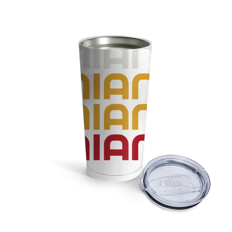 Miami Typography Logo with Gradient Color Scheme Travel Mug