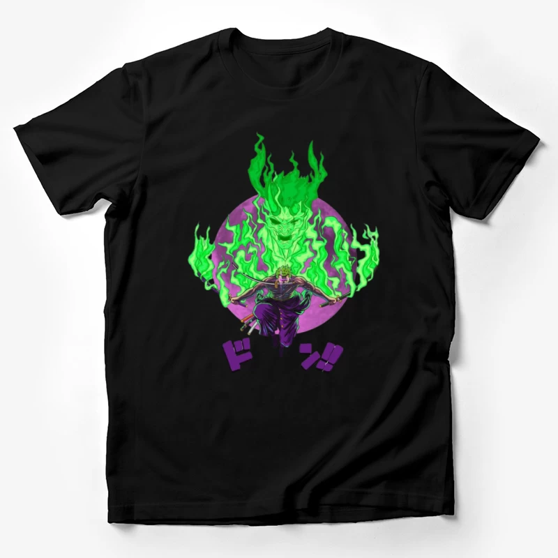 Samurai mit grünem Feuergeist Herren T-Shirt