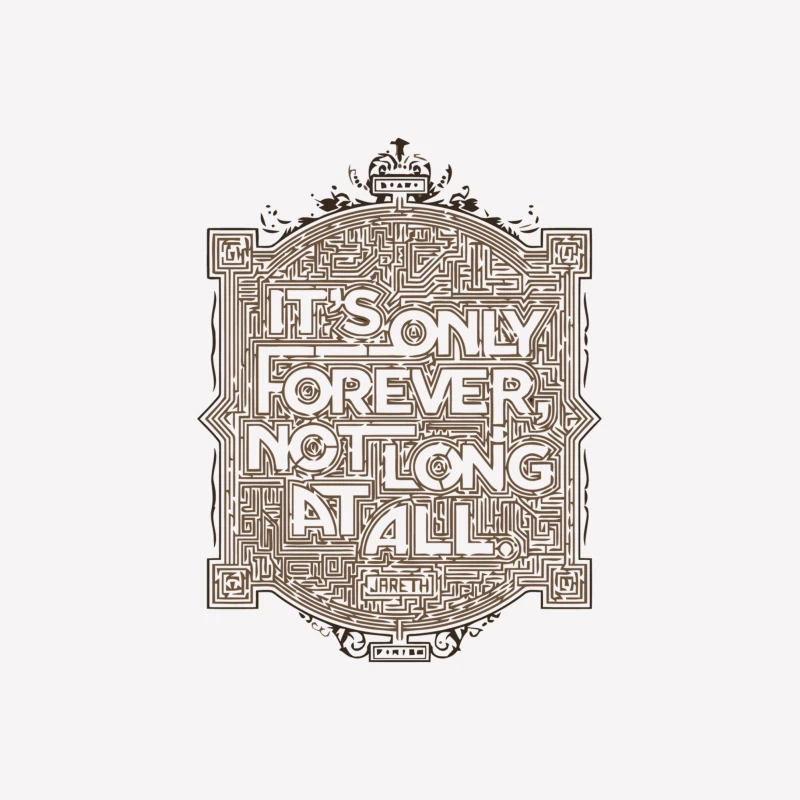 Intricate Maze Typography: Motivational Quote in Vintage Frame Female T-Shirt