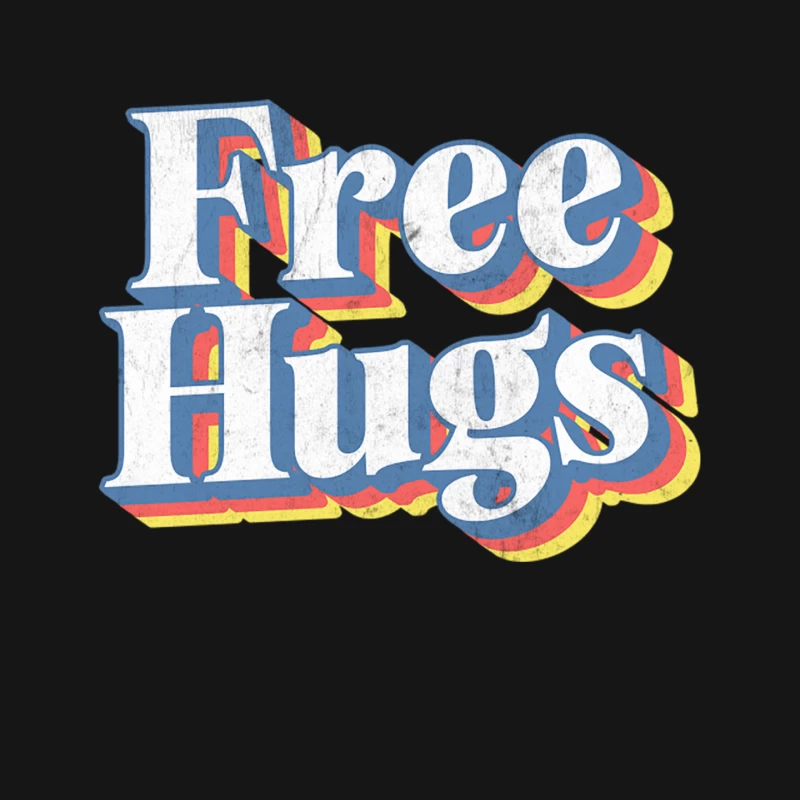 Free Hugs  Retro Typography Design Mouse Pad