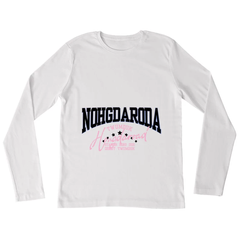 Neon-Sport-Motiv mit Text Damen Langarm T-Shirt