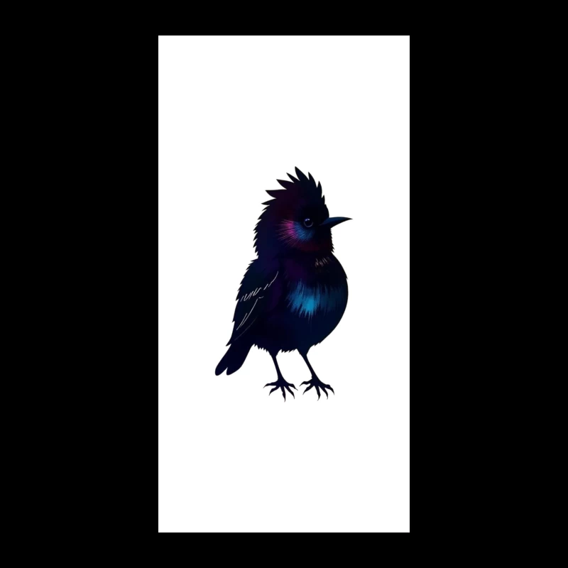 Mystical Glowing Black Bird Silhouette iPhone Case