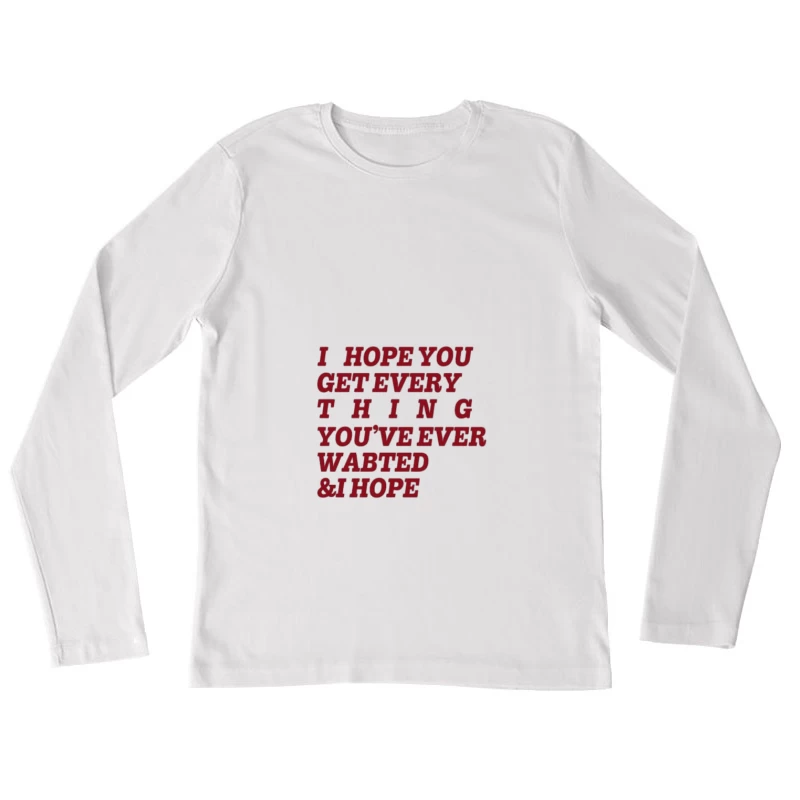 Vœux inspirants en texte rouge Femme Manches Longues T-Shirt