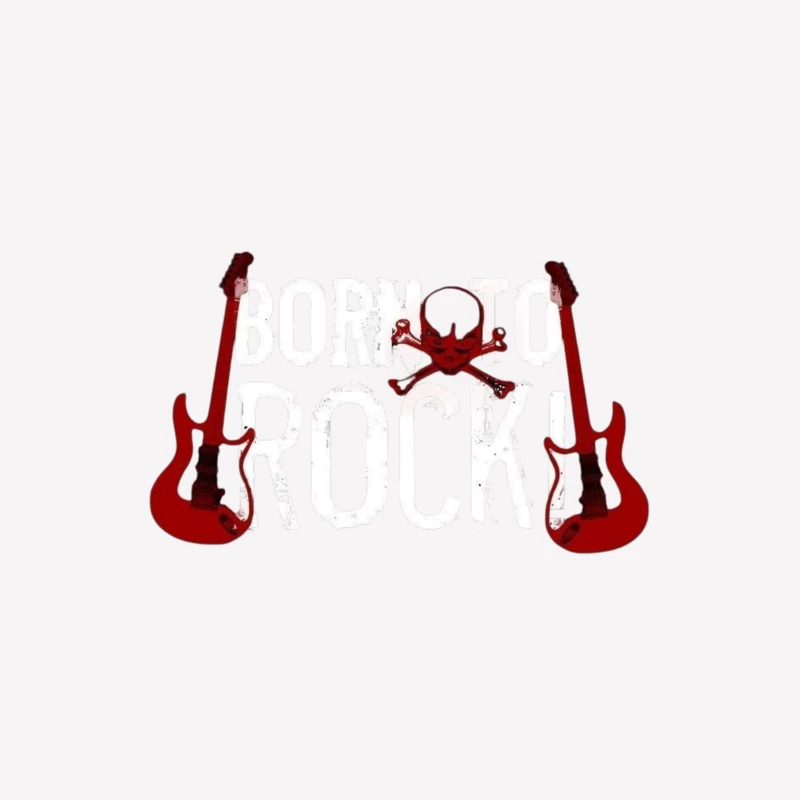 Rock Music Design Featuring Guitars and Skull Male T-Shirt