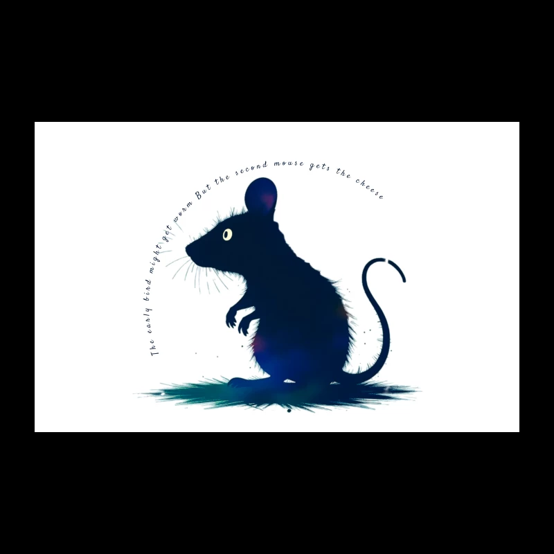 Dark Blue Mouse Silhouette Digital Illustration Travel Mug