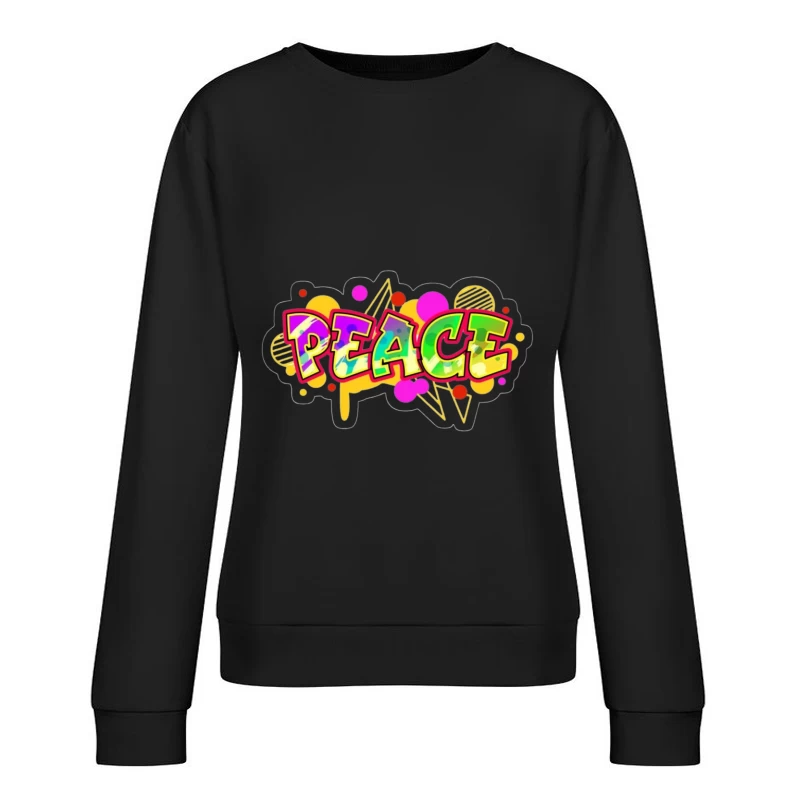 Colorful Peace Graffiti Design Female Pullover Sweatshirt
