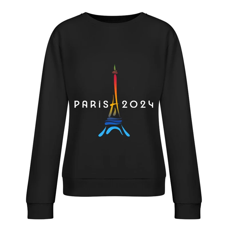 Logo der Olympischen Spiele Paris 2024, Eiffelturm, Regenbogenfarben Damen Pullover Sweatshirt