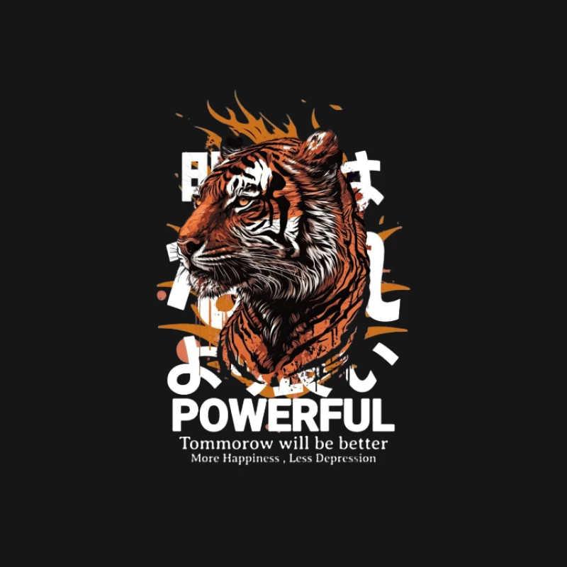 Tigre puissant avec texte motivant Homme Manches Longues T-Shirt
