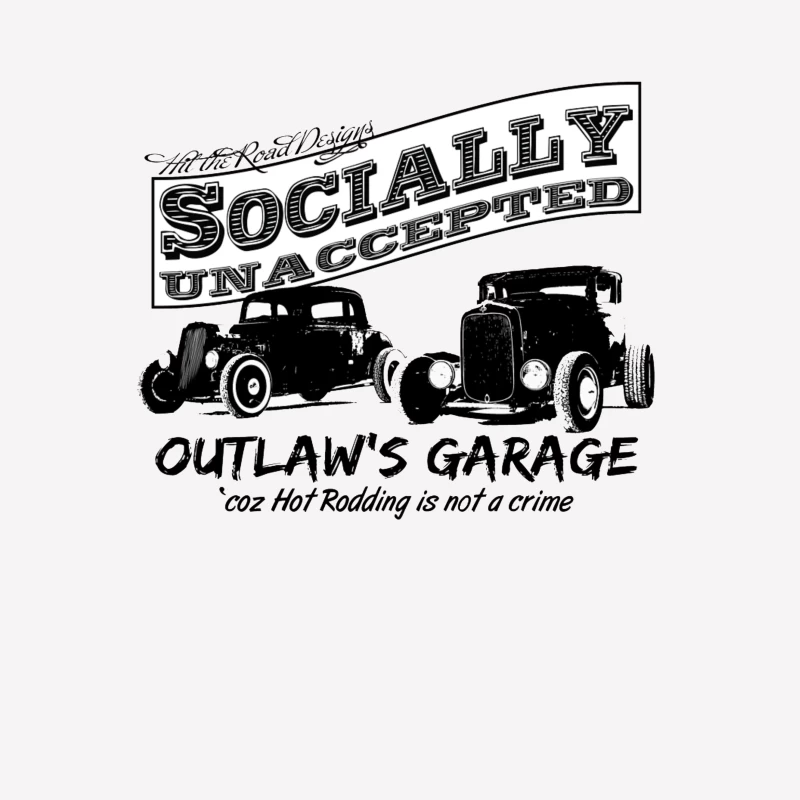 Socially Unaccepted Hot Rod Garage Vintage Design Male T-Shirt