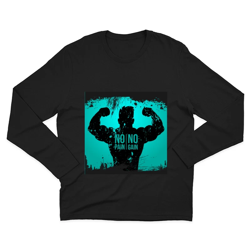 Motivation Musculation - No Pain No Gain Homme Manches Longues T-Shirt