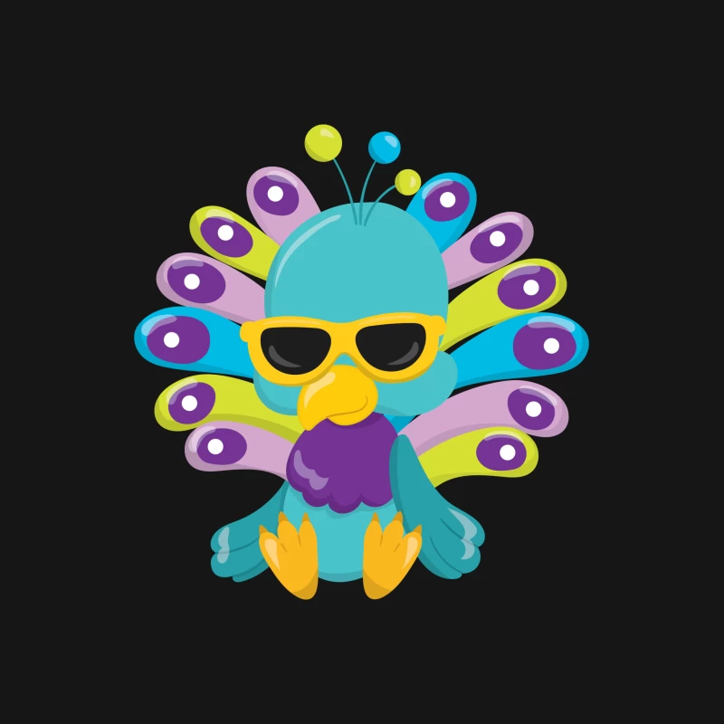 Paon coloré avec lunettes de soleil Femme T-Shirt