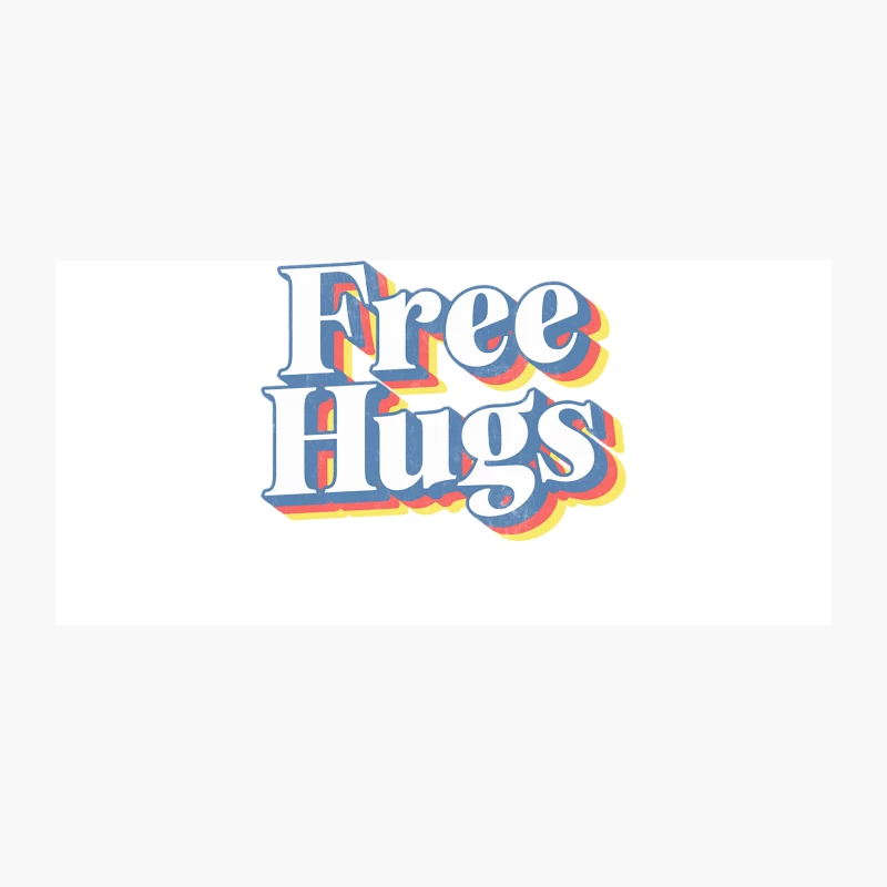 Free Hugs  Retro Typography Design Coffee Mug