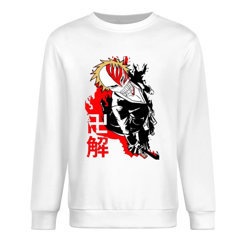 Hollow Maske Krieger Illustration Herren Pullover Sweatshirt
