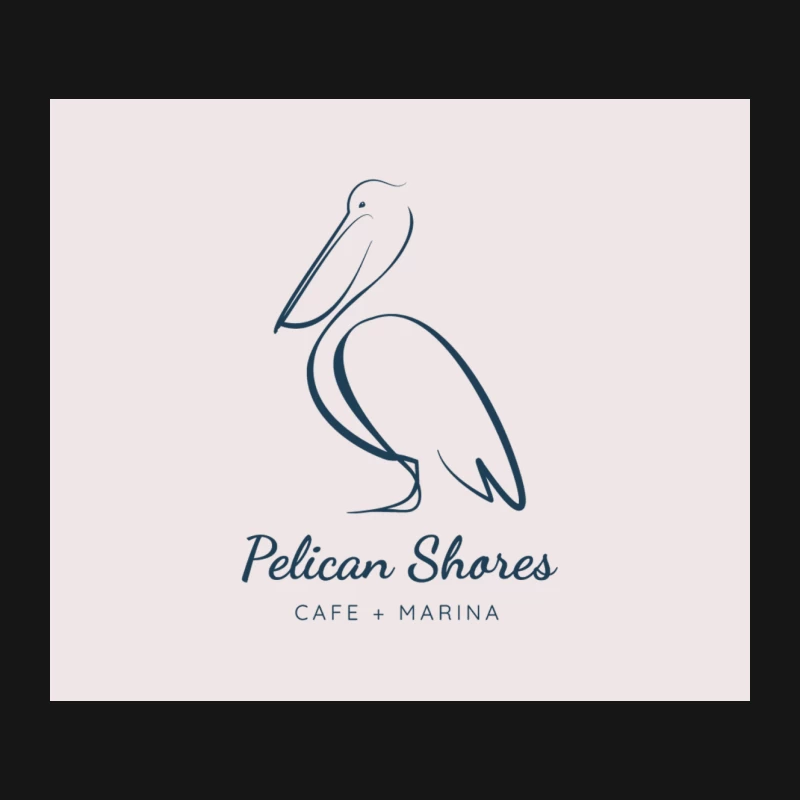 Minimalist Blue Pelican Logo for Cafe and Marina Mouse Pad