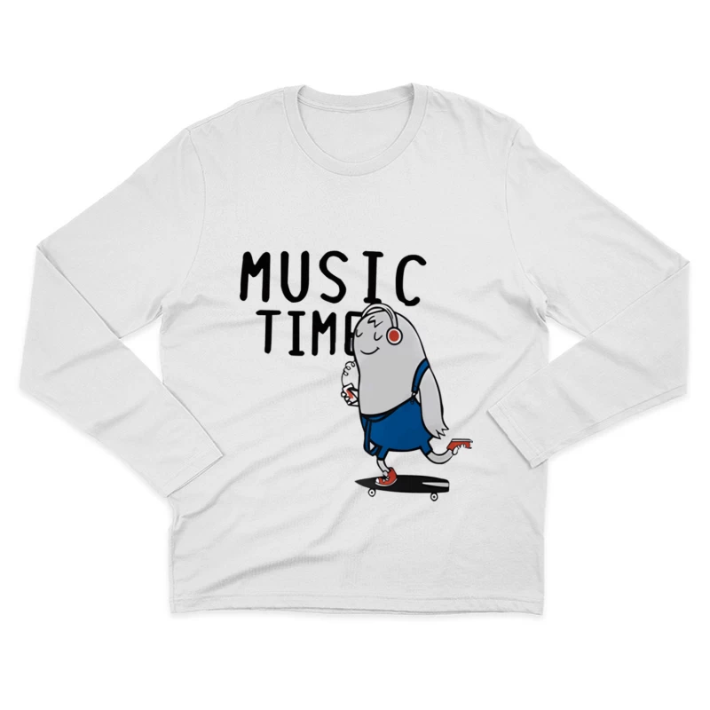 Skateboarder mit Musik genießt die Fahrt Herren Langarm T-Shirt