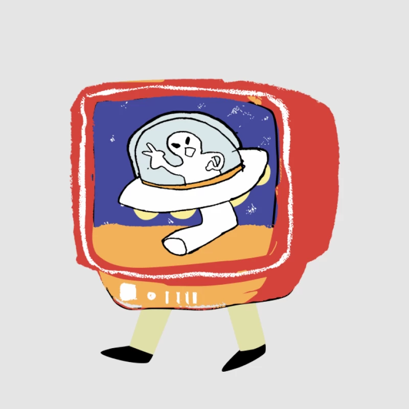 Astronaut auf vintage Fernseher Herren Pullover Hoodie