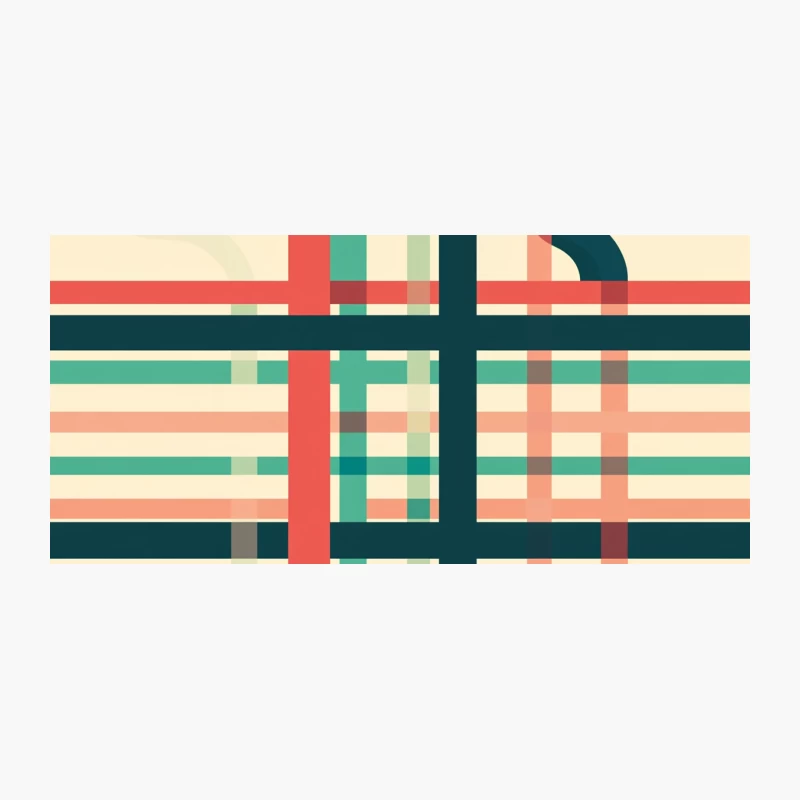 Retro Geometric Abstract with Colorful Lines and Patterns Coffee Mug