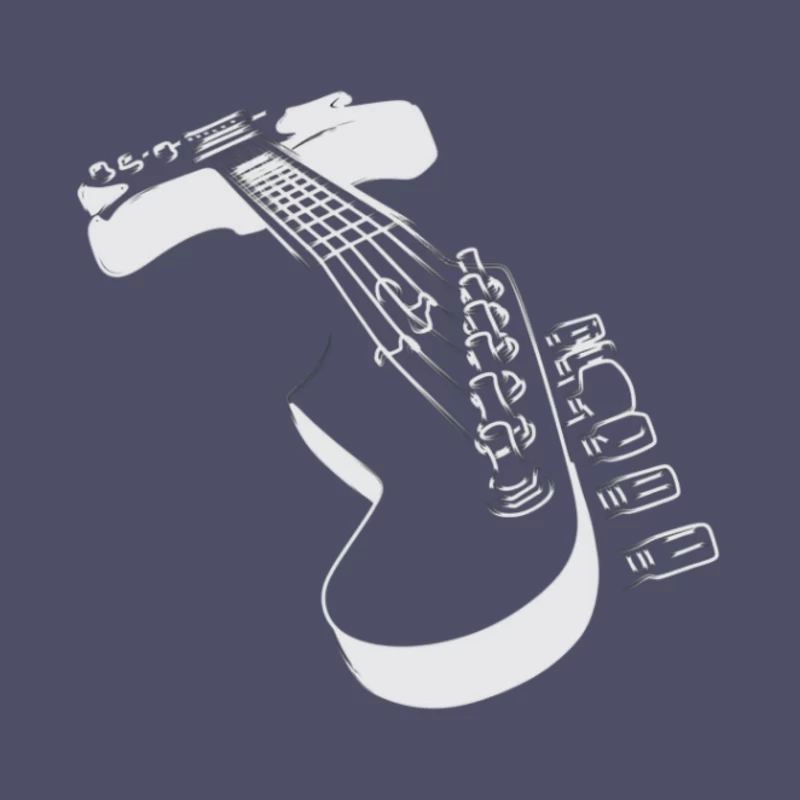 Illustration of a Guitar Throw Pillow