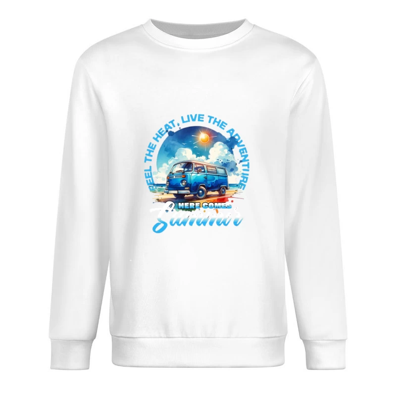 Aventure estivale avec van bleu Homme Sweat-shirt à enfiler