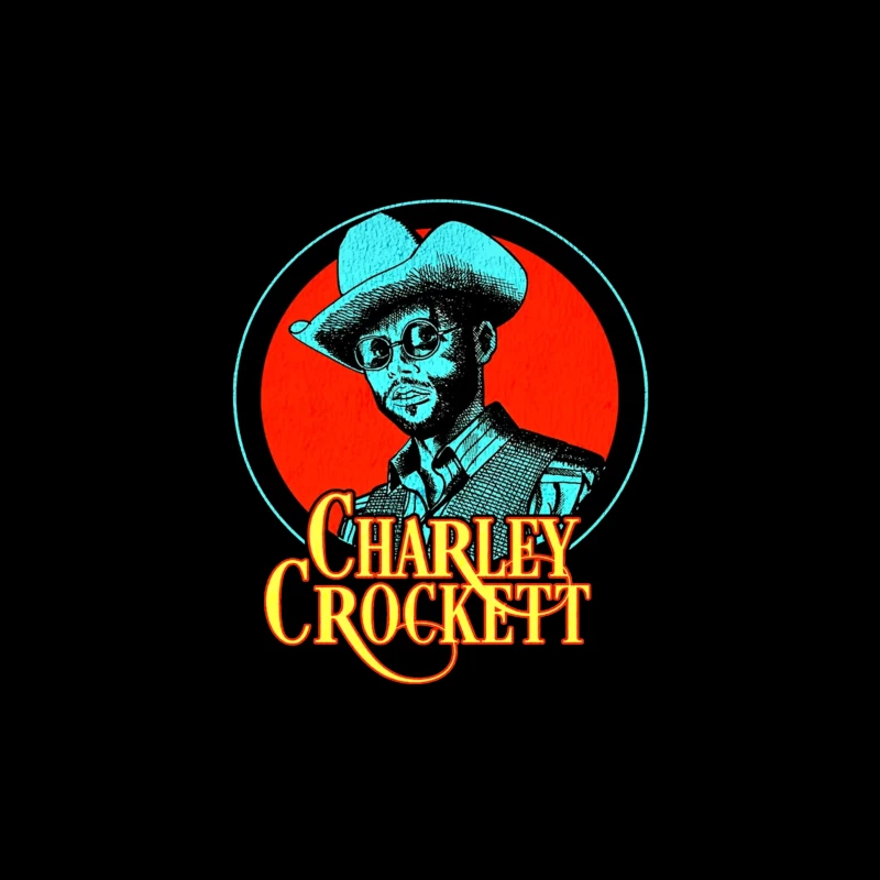 Vintage Charley Crockett Western Music Logo Design Tapestry