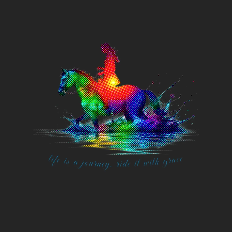 Colorful Journey of Riding with Grace Male Pullover Sweatshirt