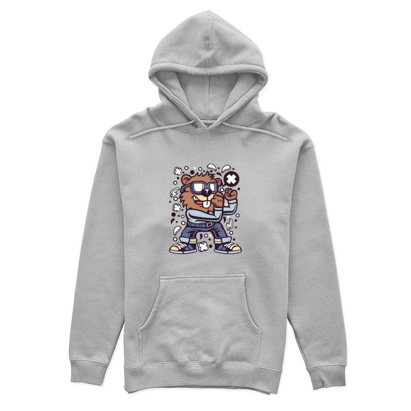 Castor cool avec lunettes et bulles Femme Sweat à capuche