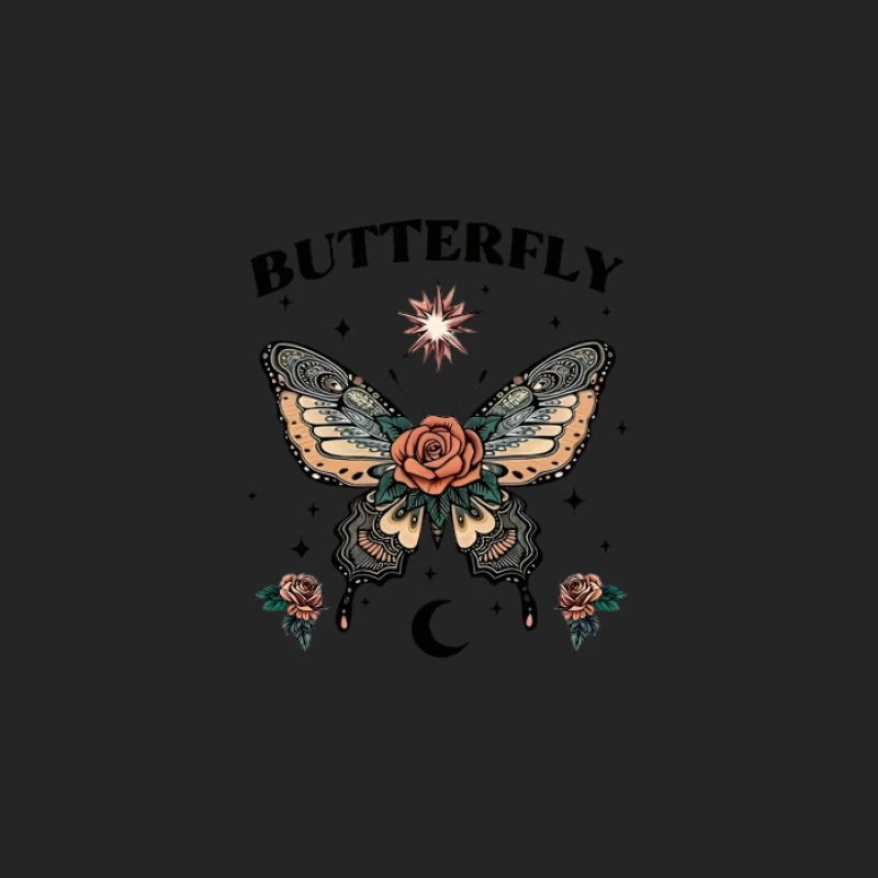 Art de papillon avec roses Homme Sweat-shirt à enfiler