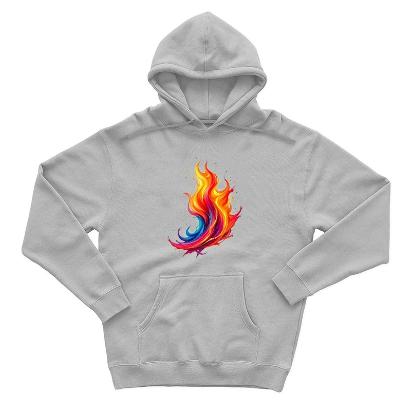 Vibrant Rainbow Flame Abstract Art Male Pullover Hoodie