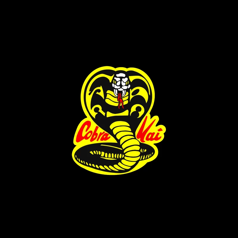 Cobra Kai Martial Arts Dojo Logo with Strike-Ready Snake Desk Mat