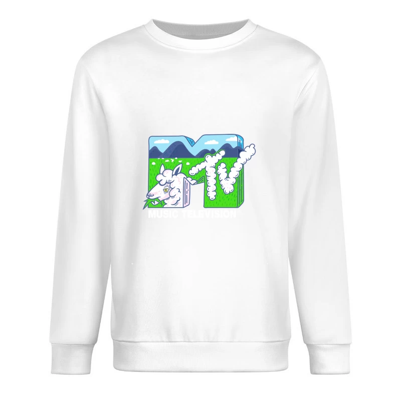 Kreatives MTV-Logo mit Landschaft Herren Pullover Sweatshirt