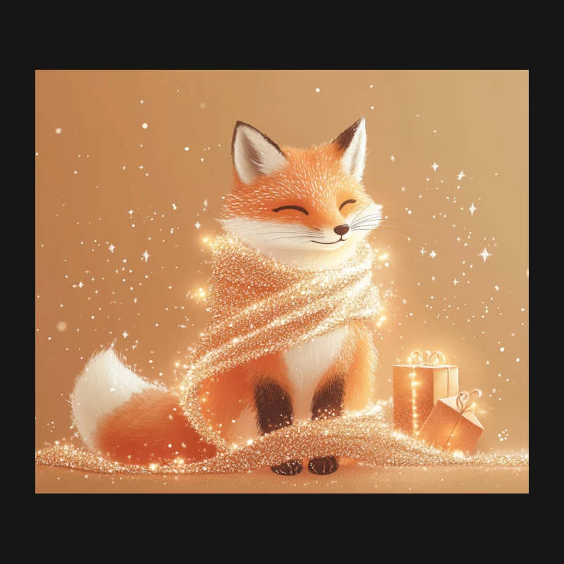 Magical Fox with Sparkles and Gift Mouse Pad