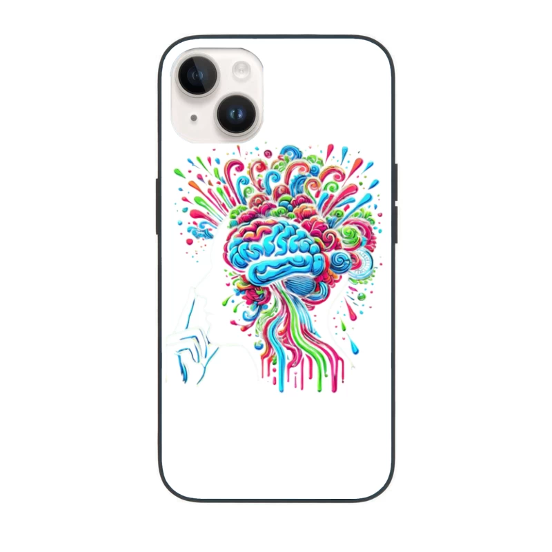 Psychedelic Brain Explosion in Vibrant Colors iPhone Case