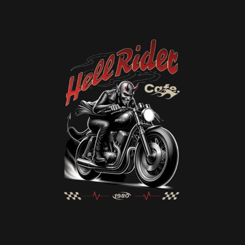 Hell Rider Vintage Cafe Racer Devil Motorcycle Art Female Long Sleeve T-Shirt