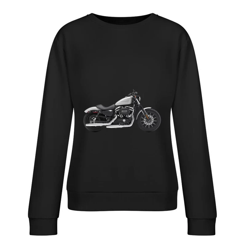 Silbernes Motorrad mit schwarzem Rahmen Damen Pullover Sweatshirt