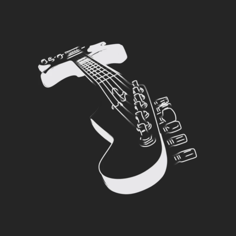 Illustration of a Guitar Male Pullover Sweatshirt