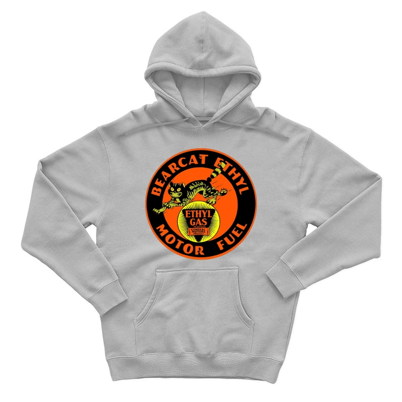 Vintage Bearcat Ethyl Motor Fuel Advertisement with Black Cat Mascot Male Pullover Hoodie